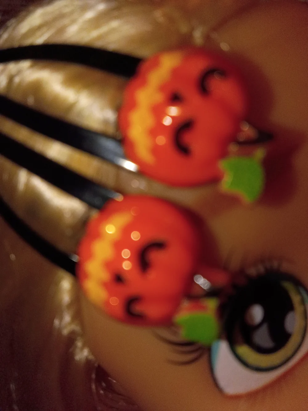 Kids Pumpkin Hair Clips - Orange Pumpkin Design